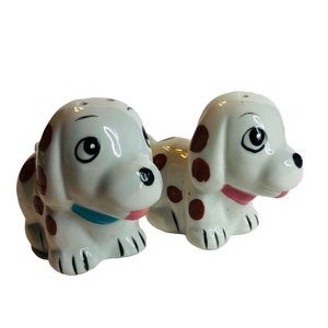 Vintage Spotted Puppy Salt & Pepper Shakers Set